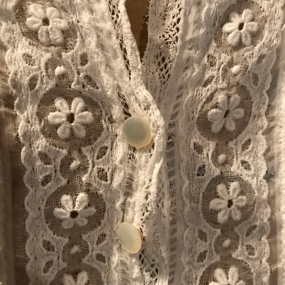 1930s Sheer Cotton Lace trim Dress - Picture 8 of 9